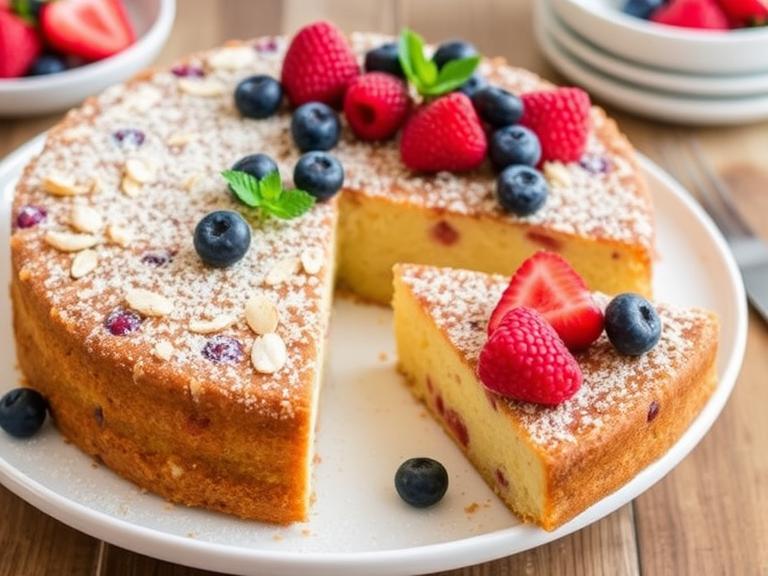 Gluten-Free Almond Cake with Berries