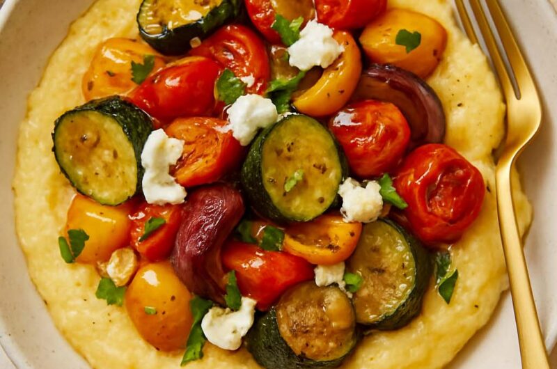 Goat Cheese Polenta with Roasted Vegetables
