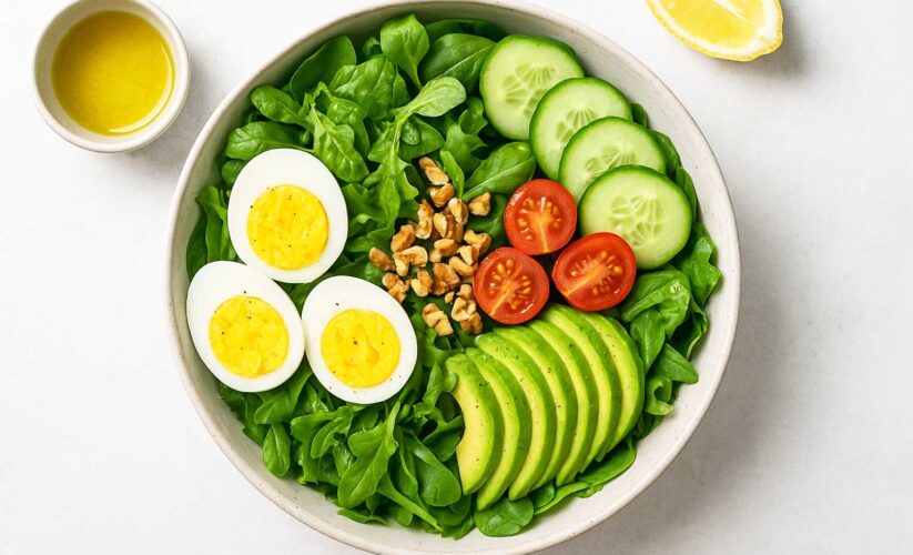 egg and green bowl salad