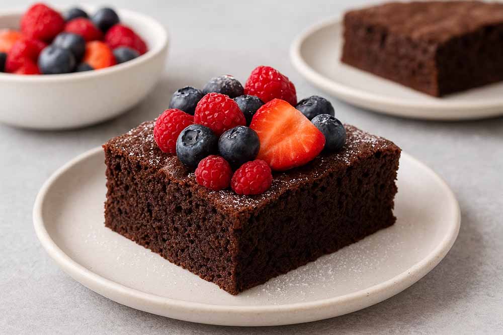 Quick & Easy Chocolate Cake with Berries