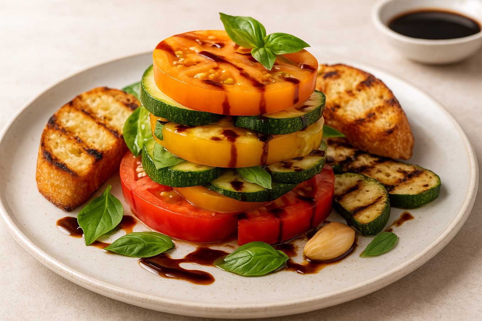 Stacked Tomato and Grilled Bread