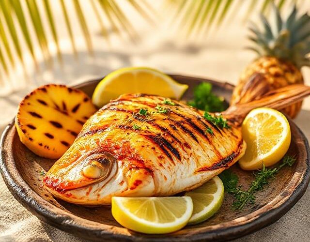 Caribbean Coral Fish Barbecue