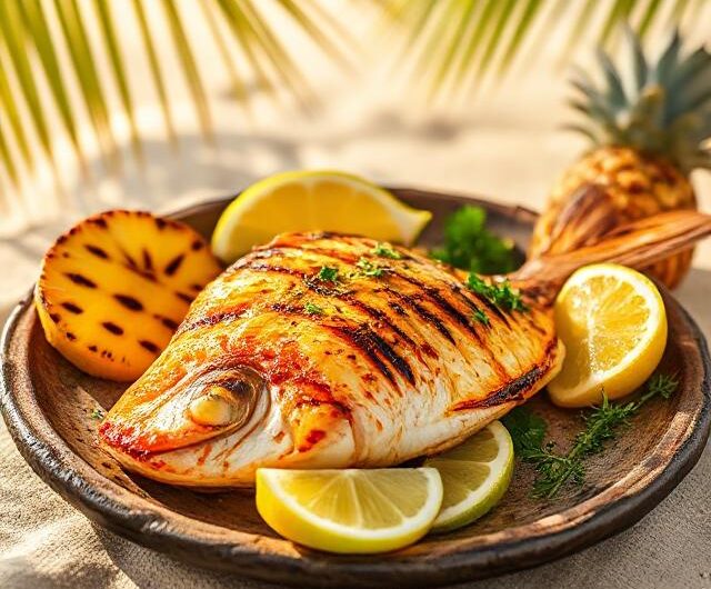 Caribbean Coral Fish Barbecue