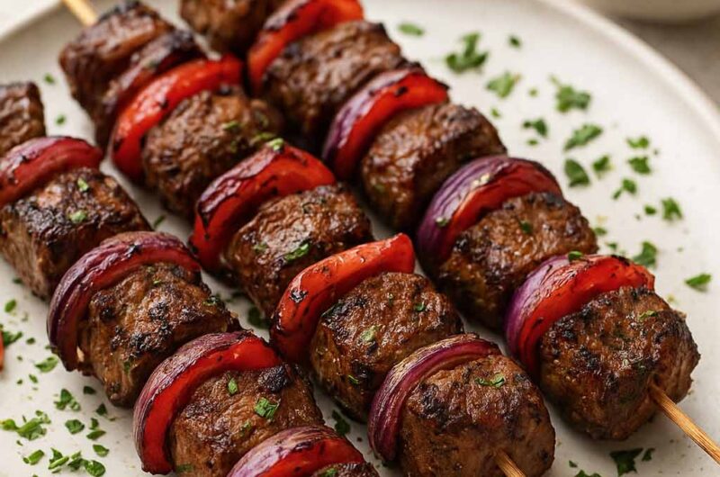 Juicy Beef Kebabs with Garlic & Paprika
