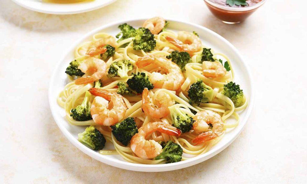 Lemon Broccoli Pasta with Shrimp