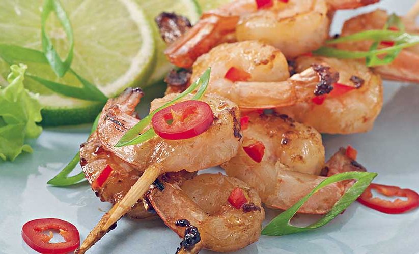garlic herb shrimp skewers