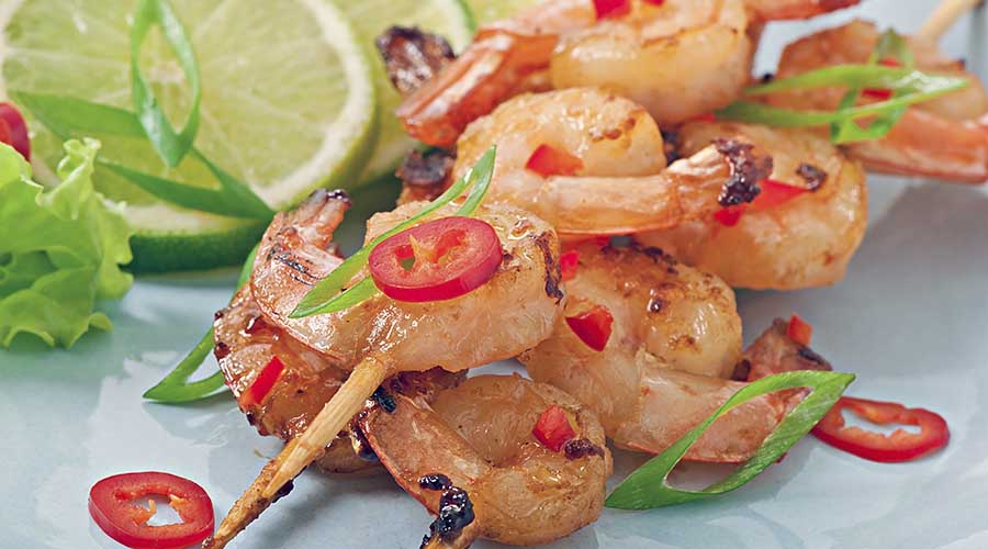 Garlic Herb Shrimp Skewers with Lemon & Paprika
