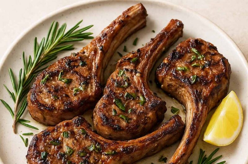 Garlic Rosemary Grilled Lamb Chops